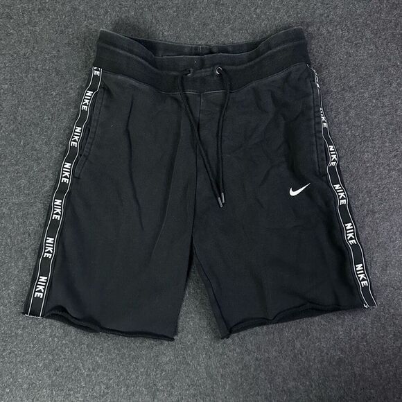 Vintage Nike Sweat‎ Shorts Mens XS Black Cutoff Drawstring Pockets - Picture 1 of 11